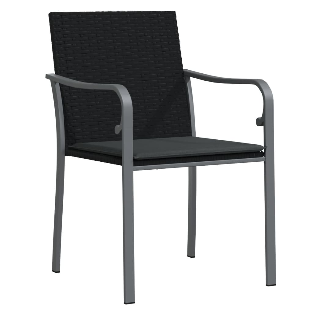 spisebordssæt til haven 5 dele med hynder polyrattan og stål
