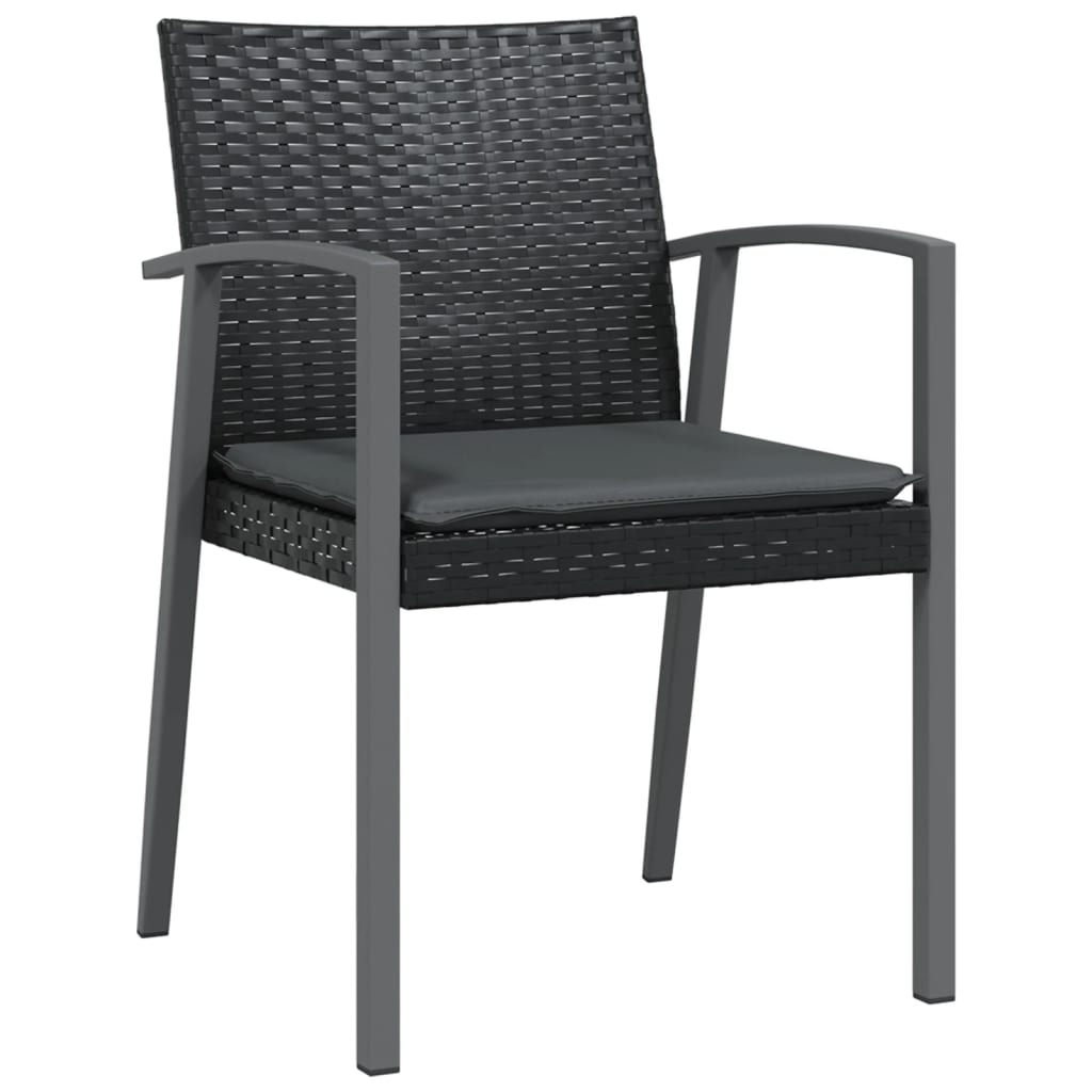 spisebordssæt til haven 3 dele med hynder polyrattan og stål