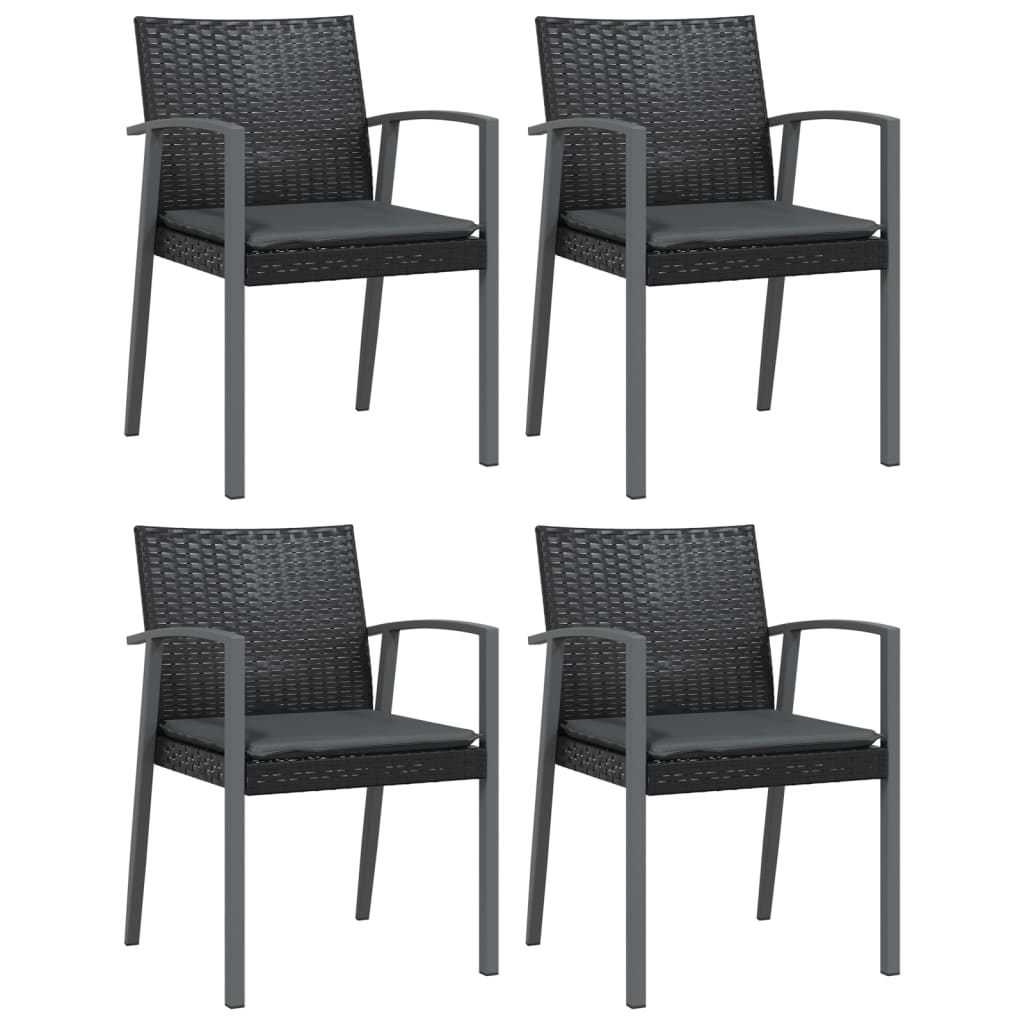 spisebordssæt til haven 5 dele med hynder polyrattan og stål