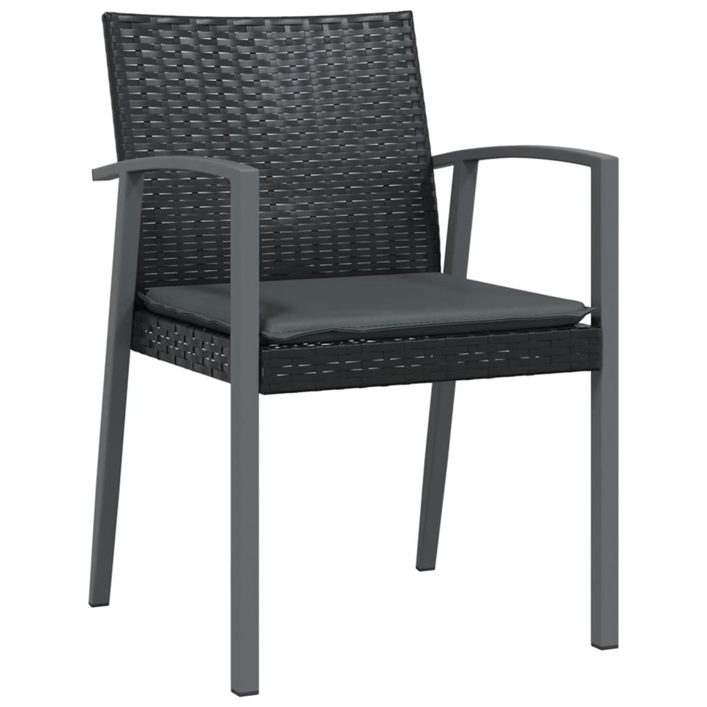 spisebordssæt til haven 5 dele med hynder polyrattan og stål