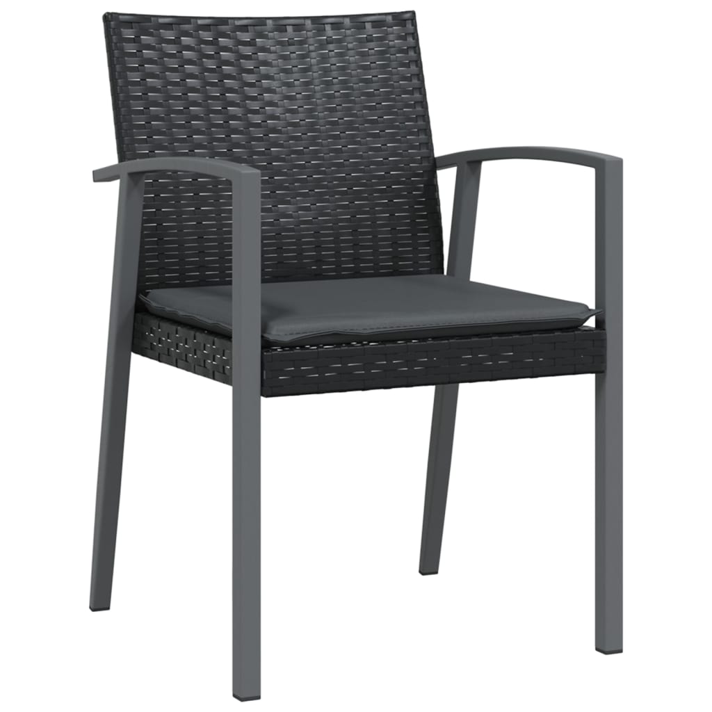 spisebordssæt til haven 5 dele med hynder polyrattan og stål