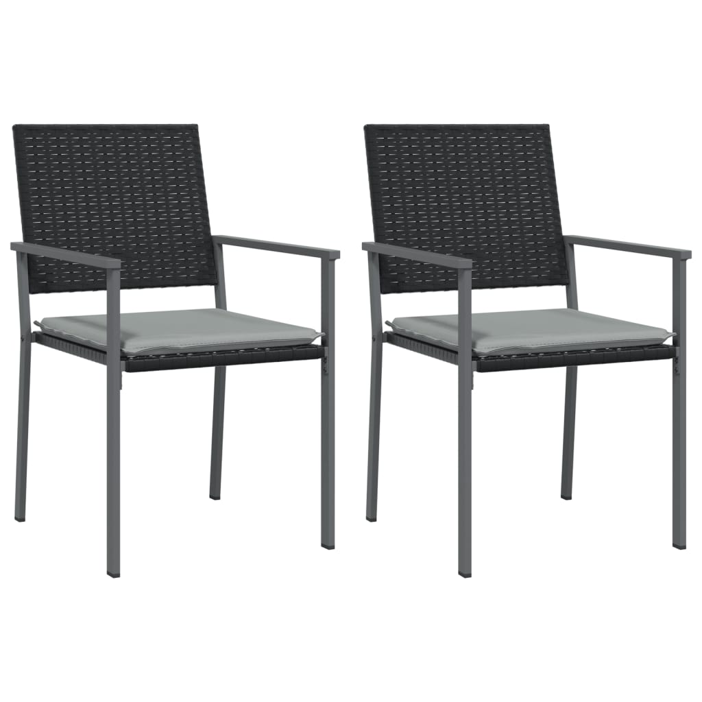spisebordssæt til haven 3 dele med hynder polyrattan og stål