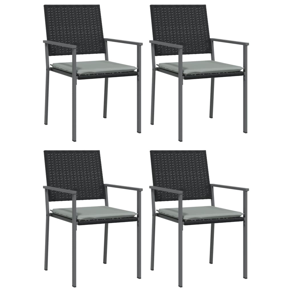 spisebordssæt til haven 5 dele med hynder polyrattan og stål