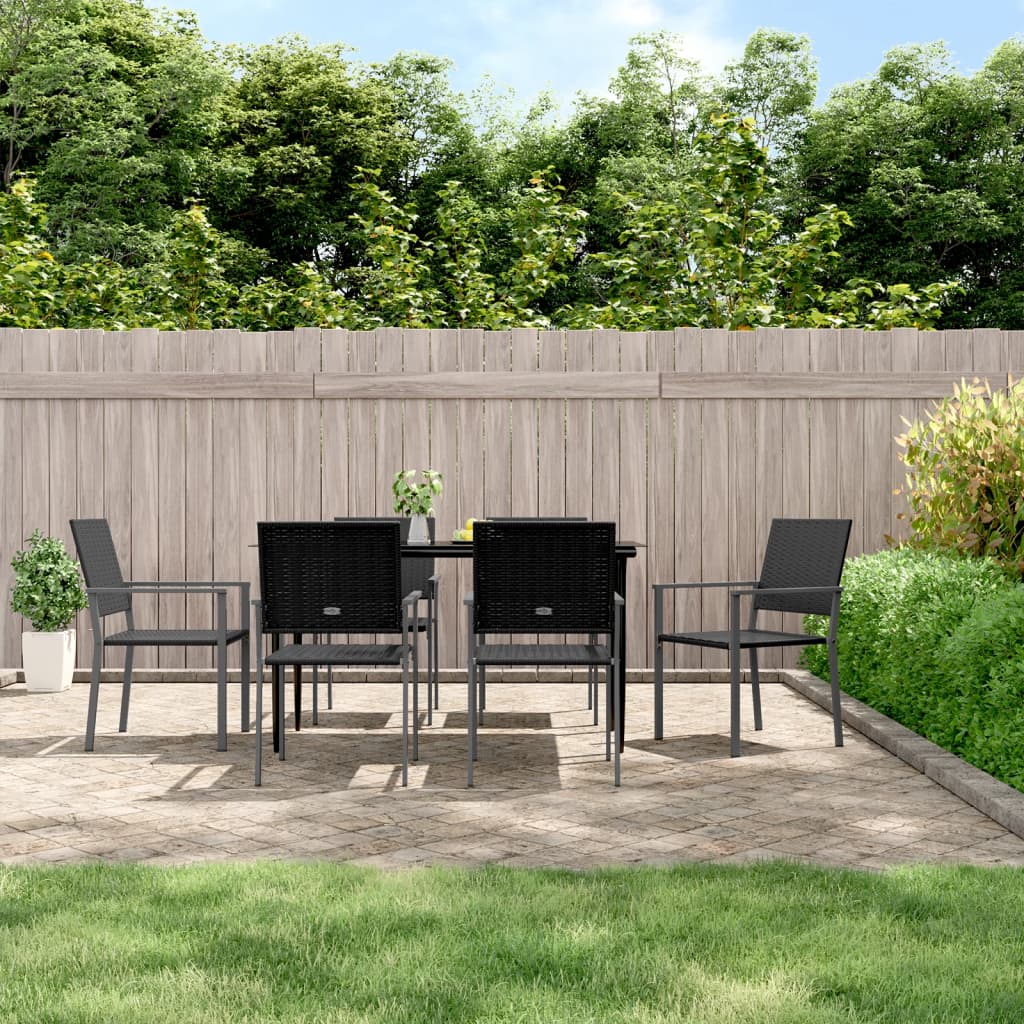 spisebordssæt til haven 7 dele polyrattan og stål
