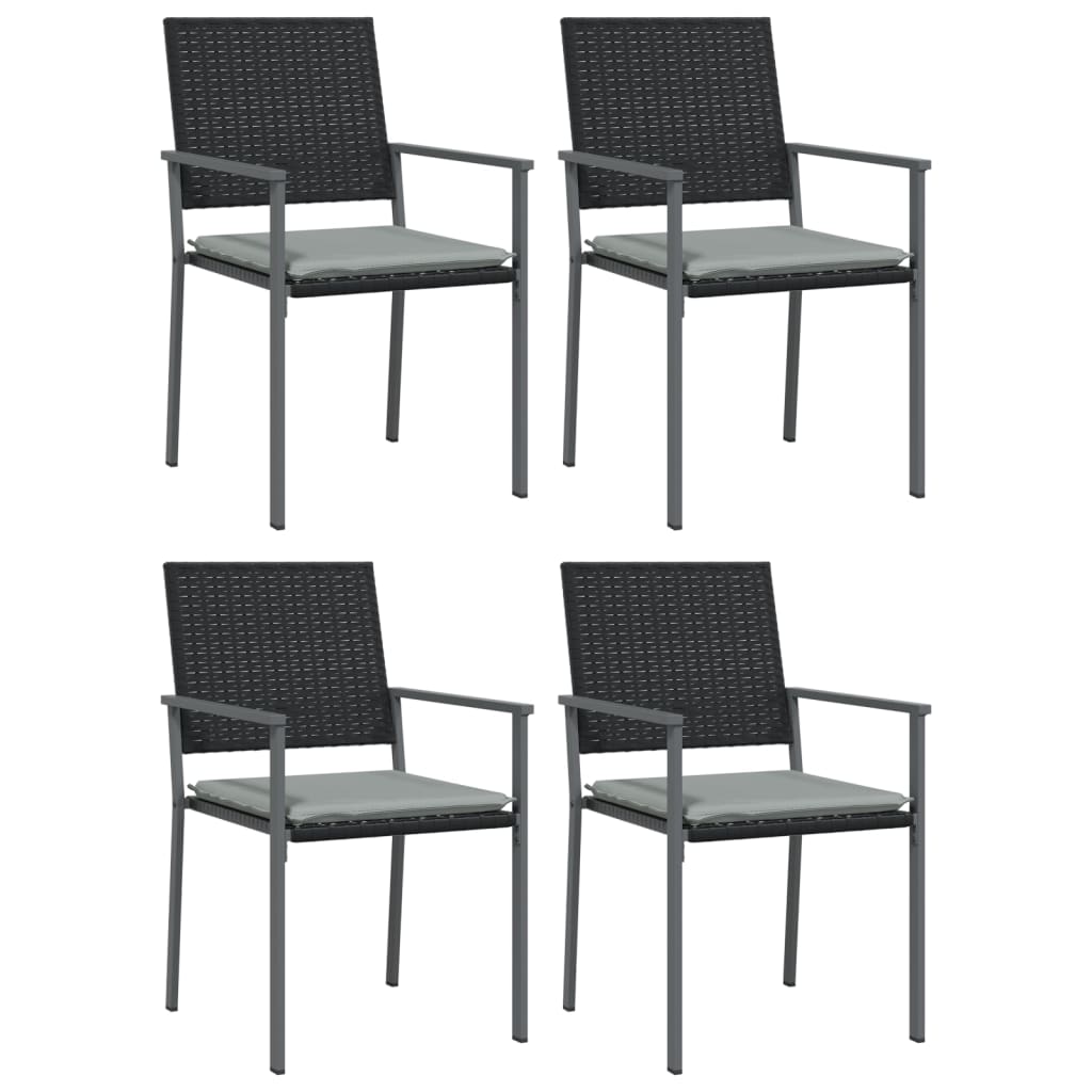 spisebordssæt til haven 5 dele med hynder polyrattan og stål