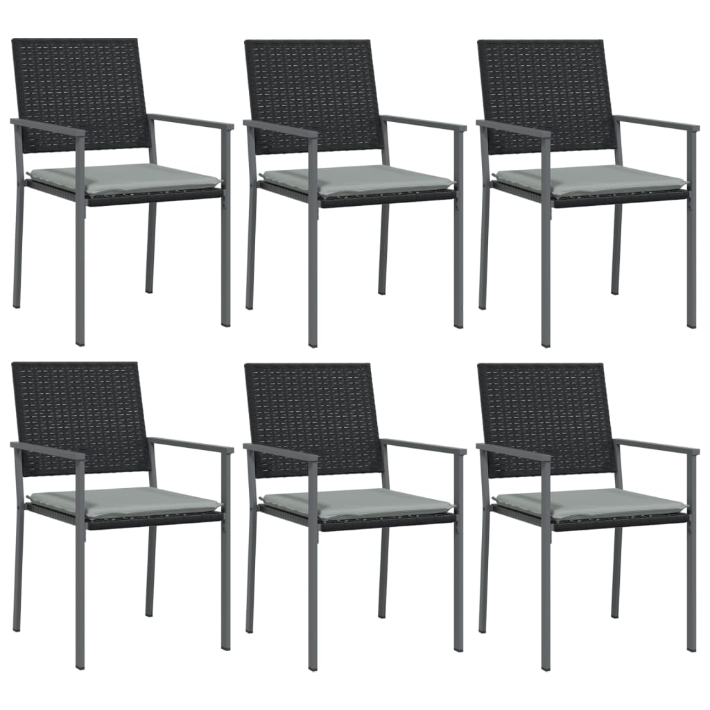 spisebordssæt til haven 7 dele med hynder polyrattan og stål