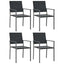 havestole 4 stk. 54x62,5x89 cm polyrattan sort