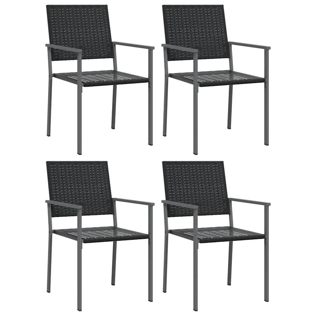 havestole 4 stk. 54x62,5x89 cm polyrattan sort