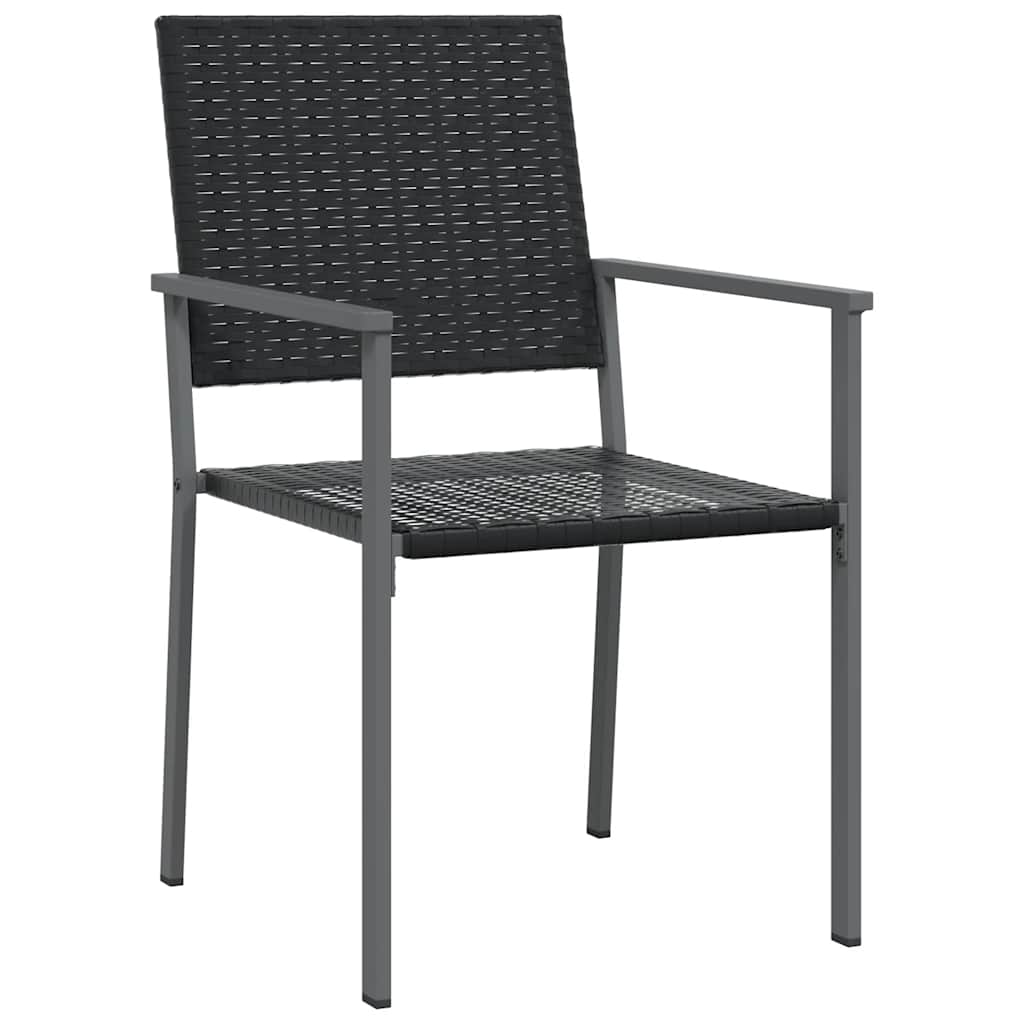 havestole 4 stk. 54x62,5x89 cm polyrattan sort