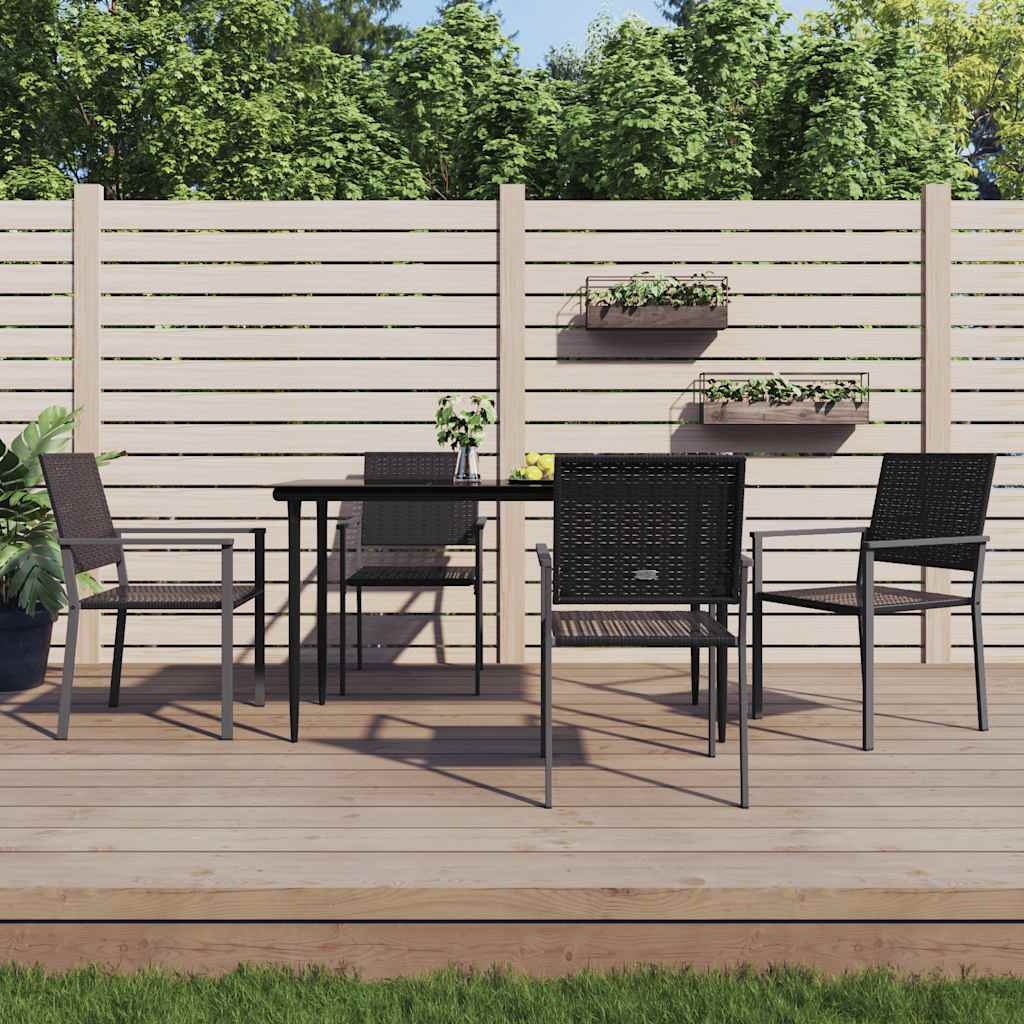havestole 4 stk. 54x62,5x89 cm polyrattan sort