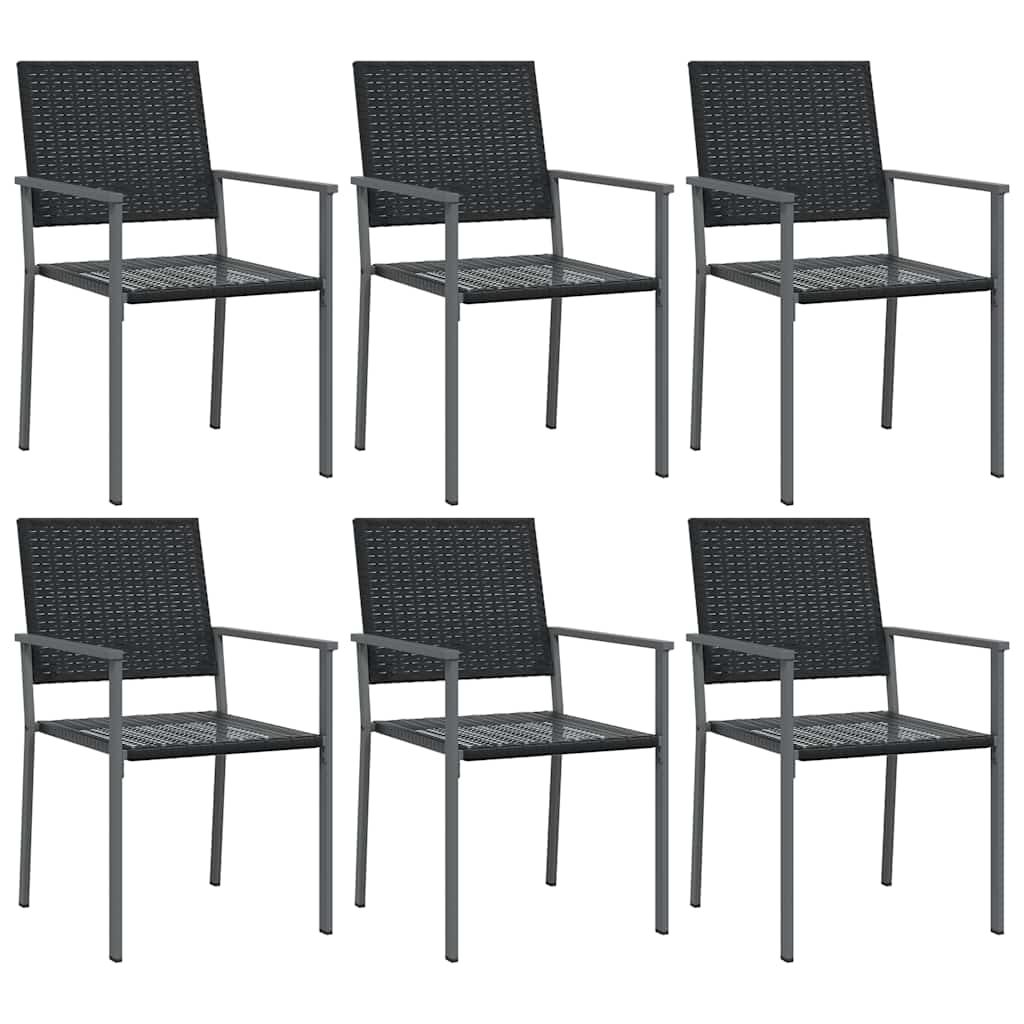 havestole 6 stk. 54x62,5x89 cm polyrattan sort