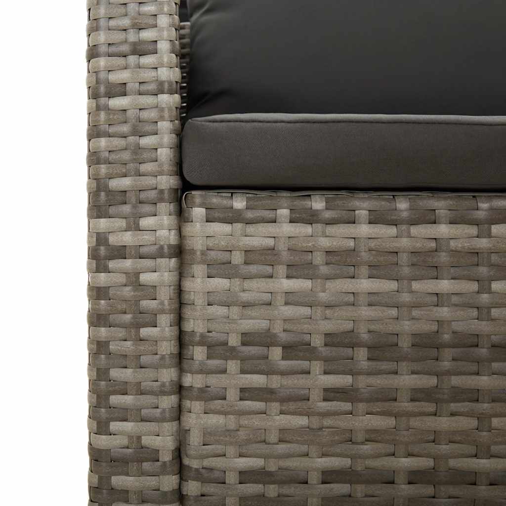 loungesæt til haven 5 dele med hynder polyrattan grå