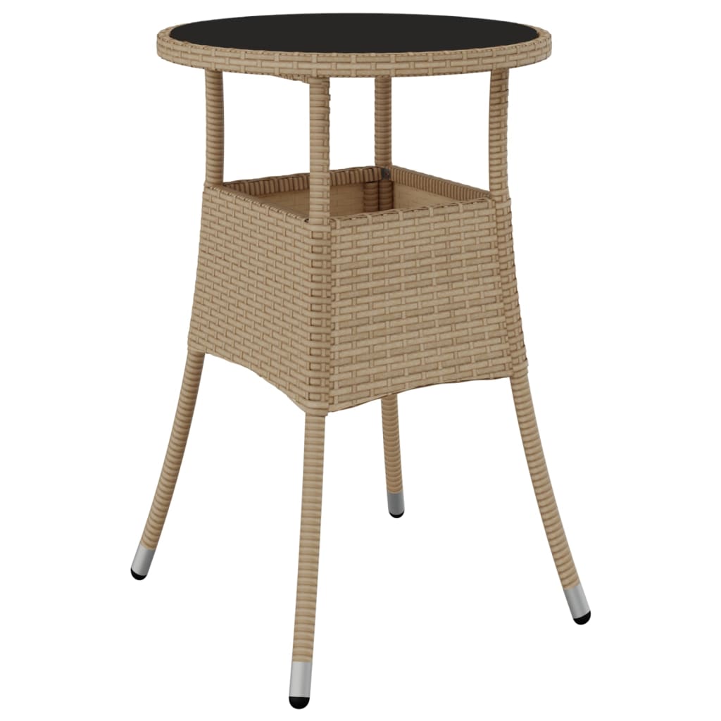 bistrosæt til haven 5 dele med hynder polyrattan beige