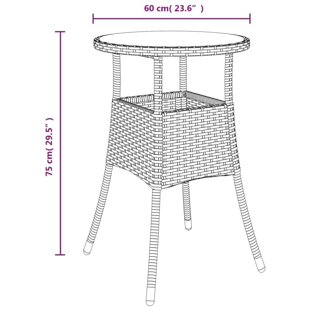 bistrosæt til haven 5 dele med hynder polyrattan beige