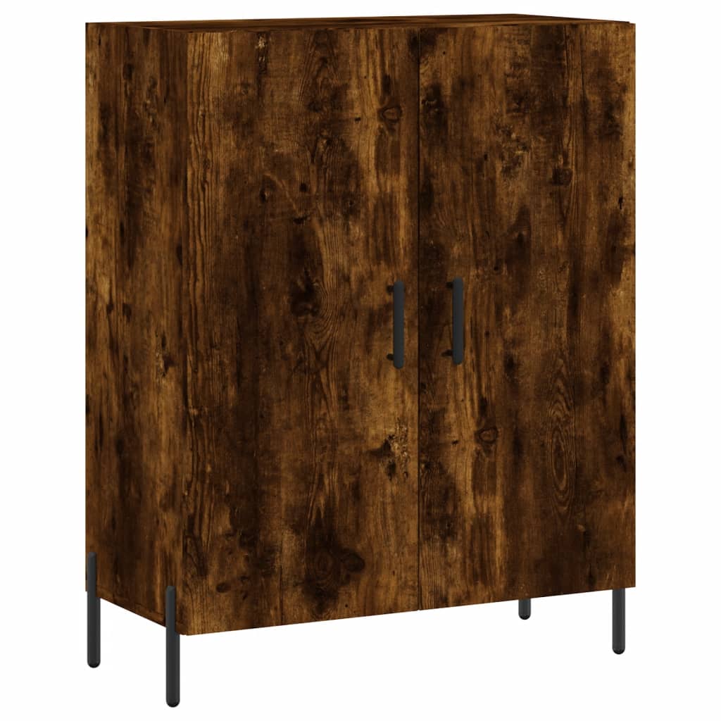 skænk 69,5x34x90 cm konstrueret træ røget egetræsfarve