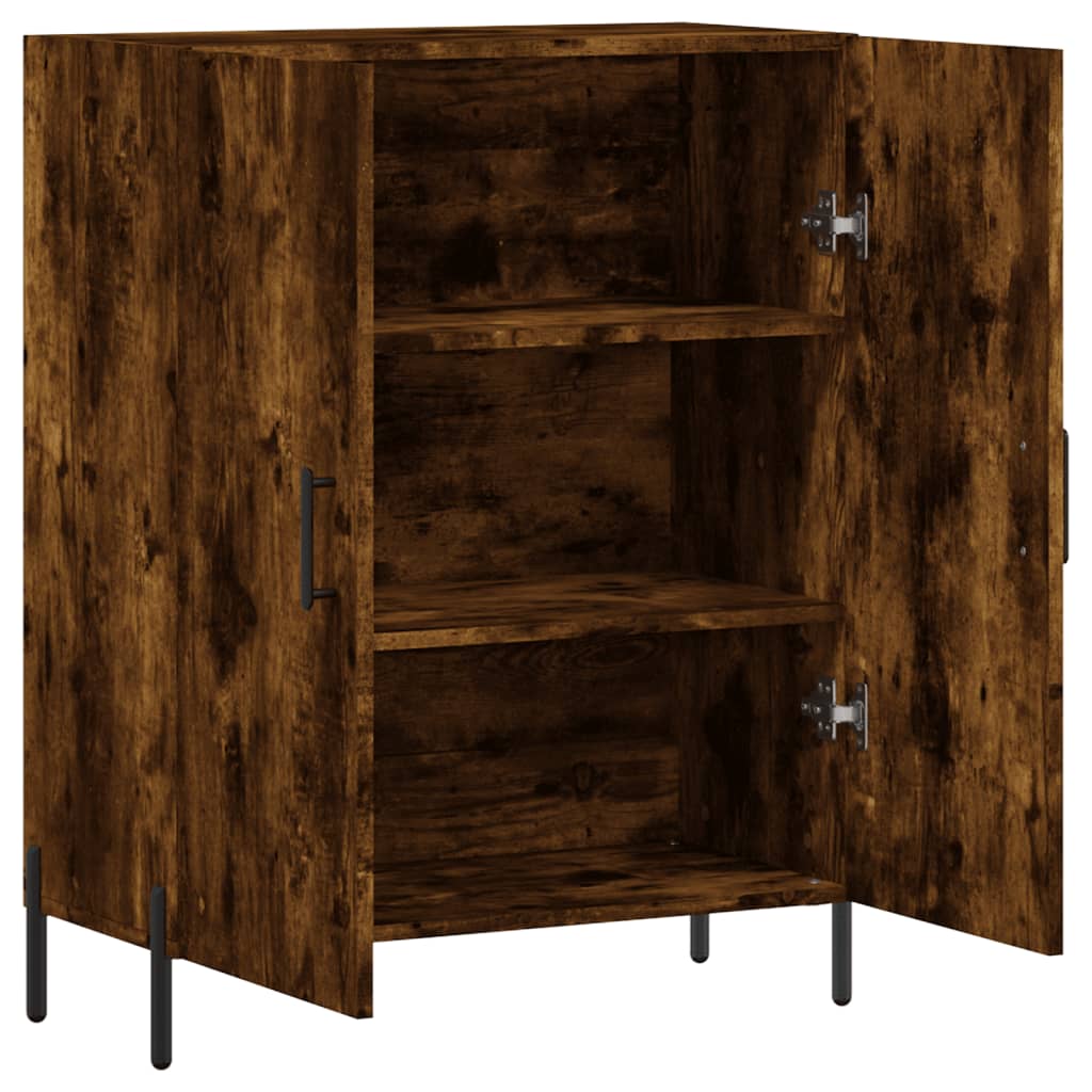 skænk 69,5x34x90 cm konstrueret træ røget egetræsfarve