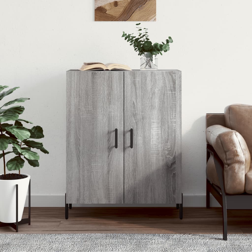 skænk 69,5x34x90 cm konstrueret træ grå sonoma-eg
