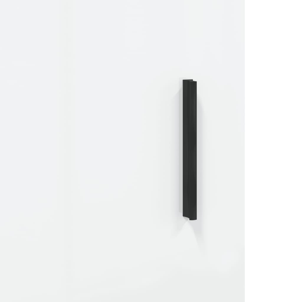 skænk 69,5x34x90 cm konstrueret træ hvid højglans