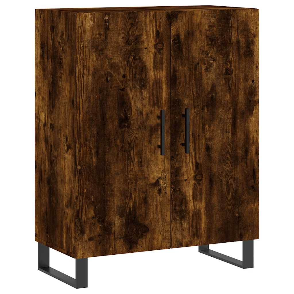 skænk 69,5x34x90 cm konstrueret træ røget egetræsfarve