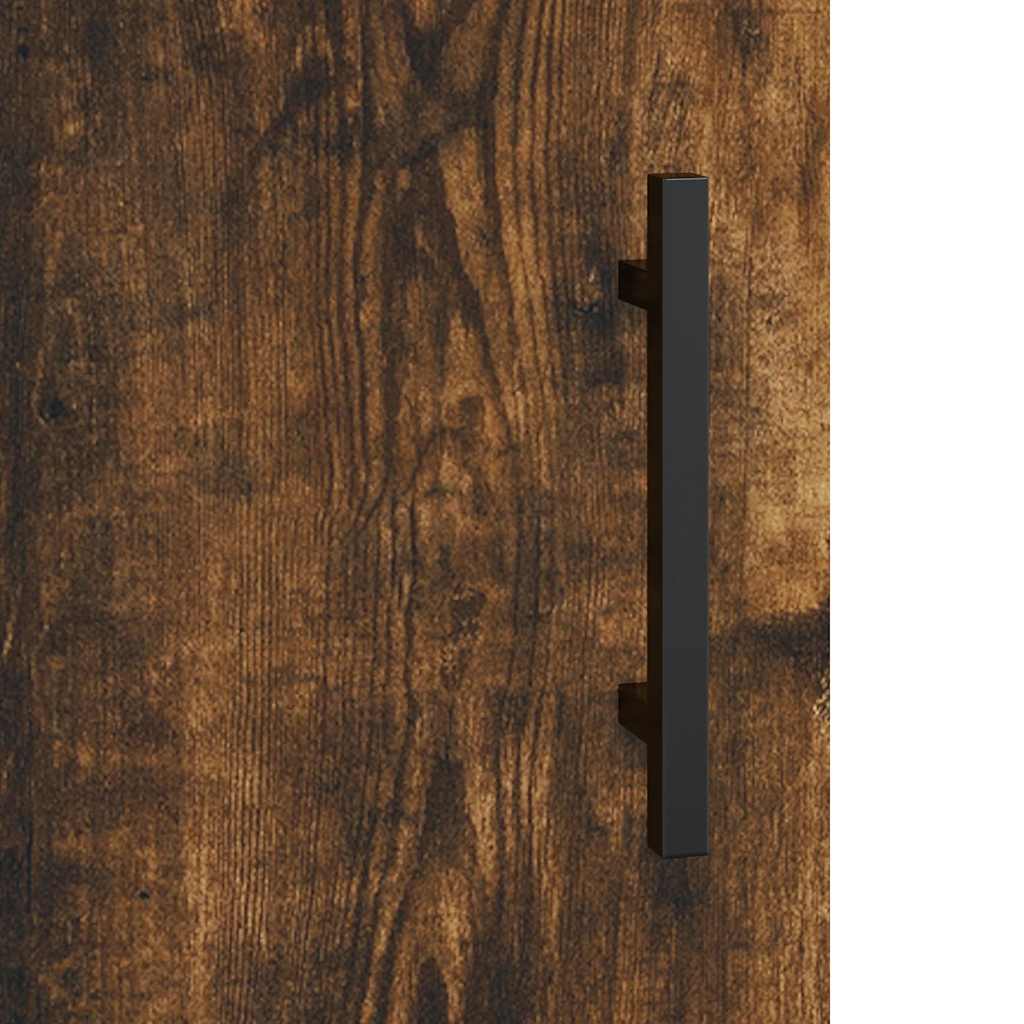 skænk 69,5x34x90 cm konstrueret træ røget egetræsfarve
