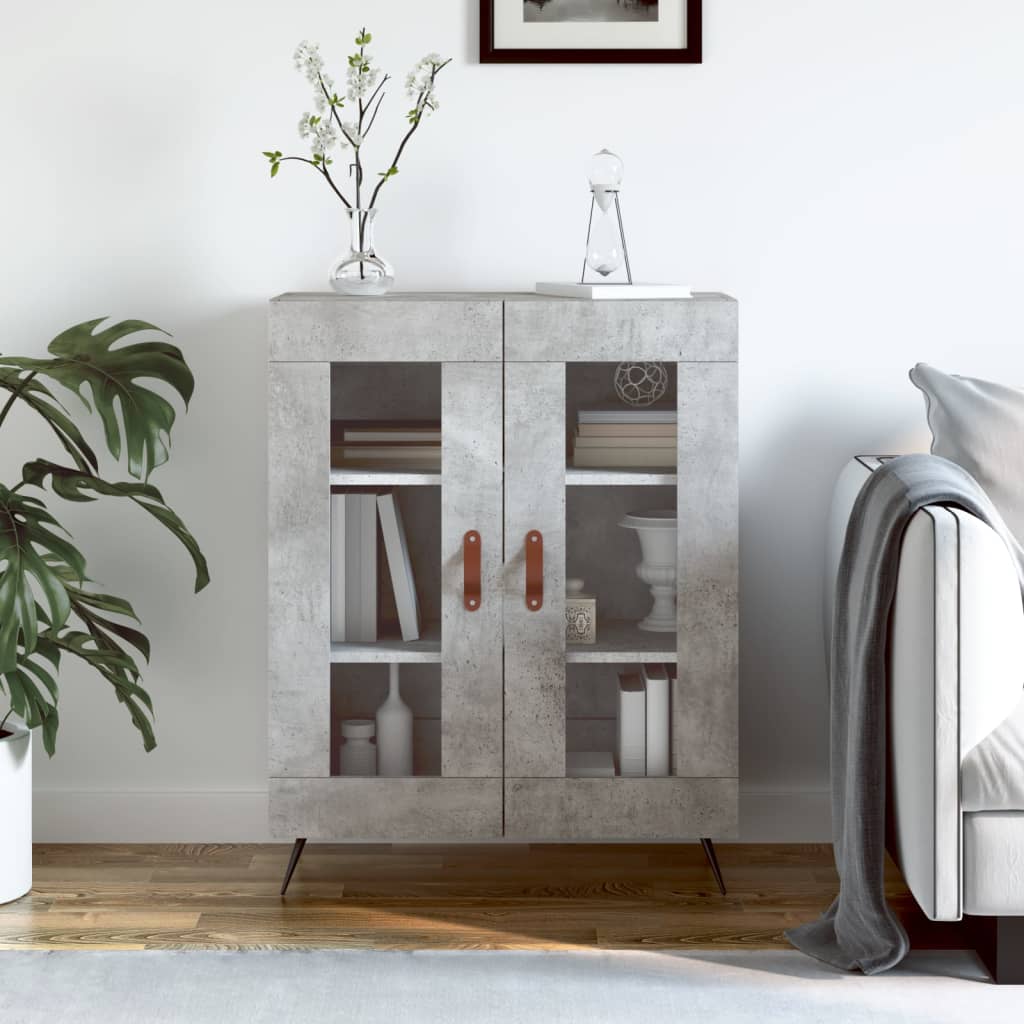 skænk 69,5x34x90 cm konstrueret træ betongrå