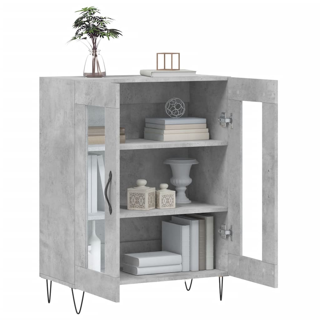 skænk 69,5x34x90 cm konstrueret træ betongrå