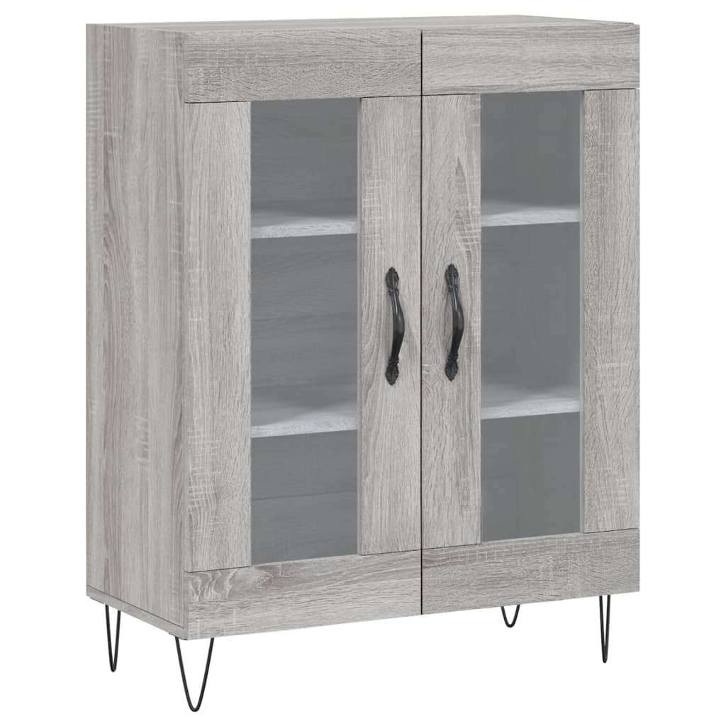skænk 69,5x34x90 cm konstrueret træ grå sonoma-eg