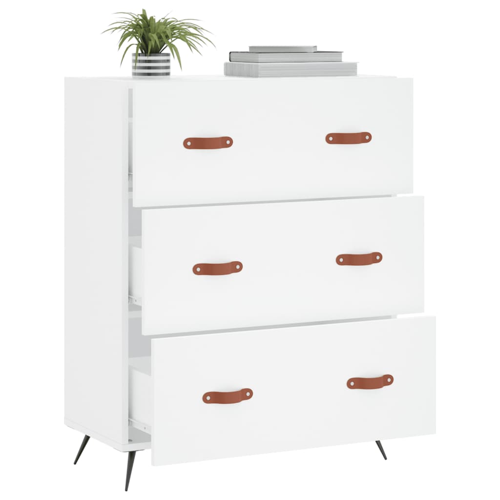 kommode 69,5x34x90 cm konstrueret træ hvid