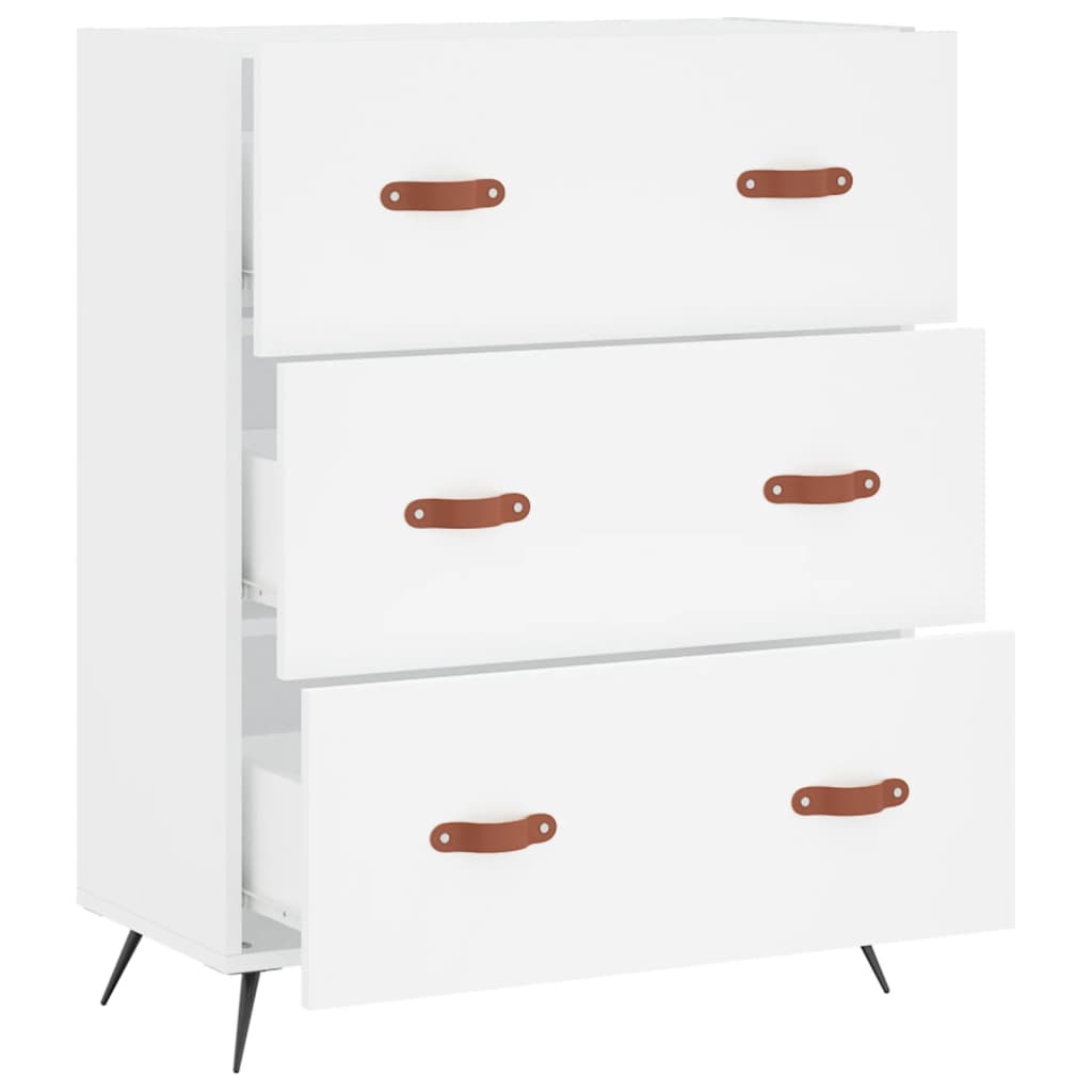 kommode 69,5x34x90 cm konstrueret træ hvid