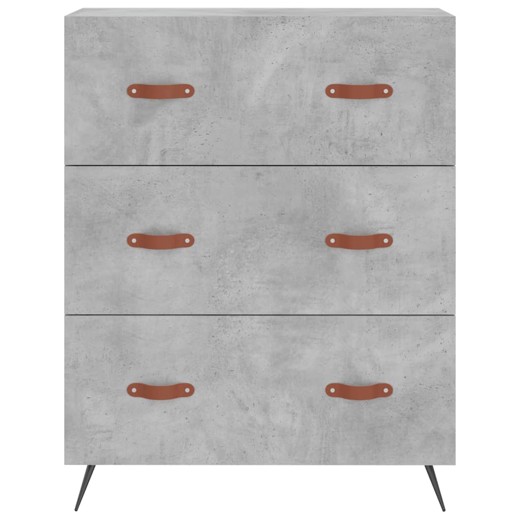 kommode 69,5x34x90 cm konstrueret træ betongrå