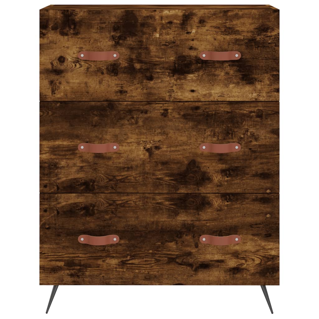 kommode 69,5x34x90 cm konstrueret træ røget egetræsfarve
