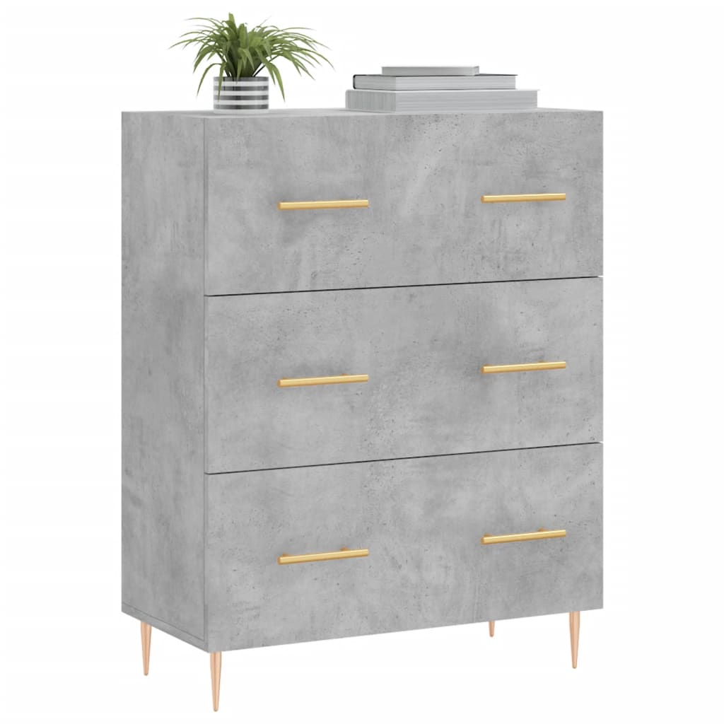 skænk 69,5x34x90 cm konstrueret træ betongrå
