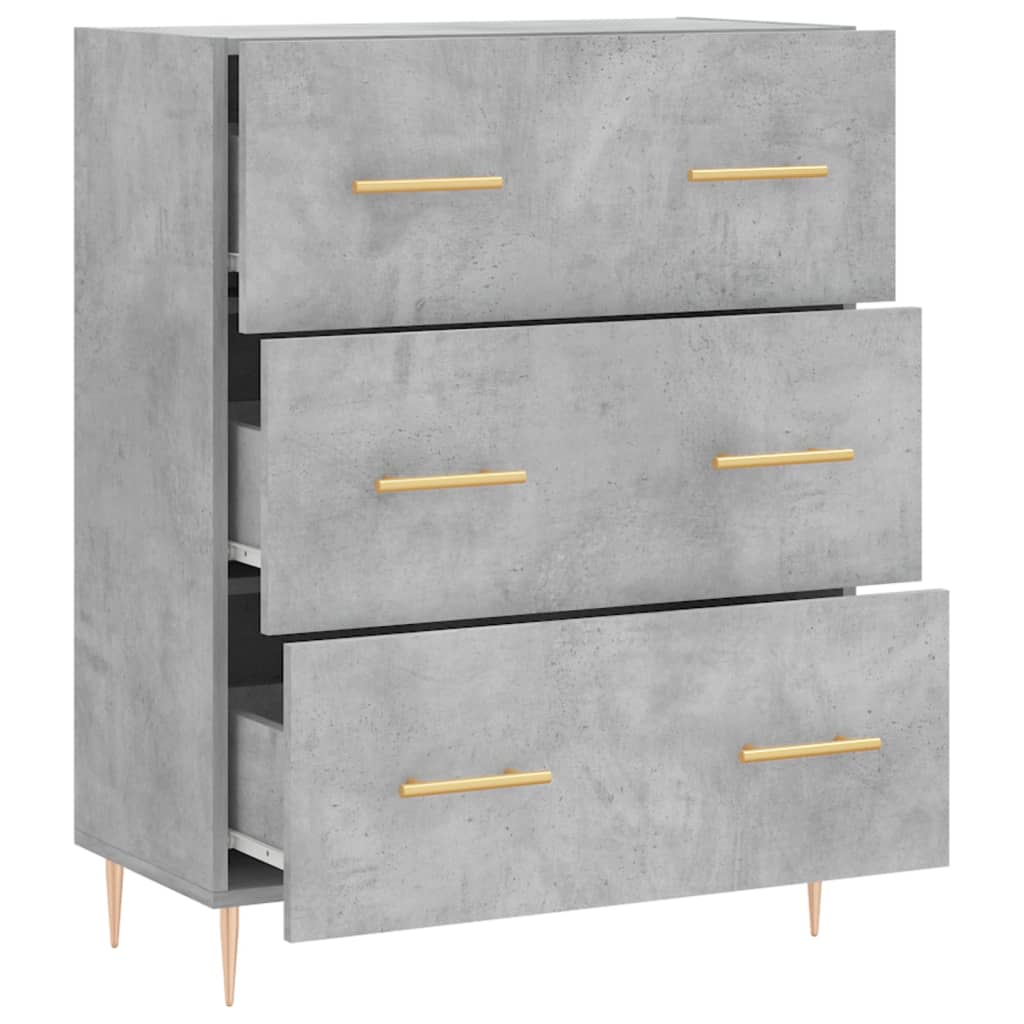 skænk 69,5x34x90 cm konstrueret træ betongrå