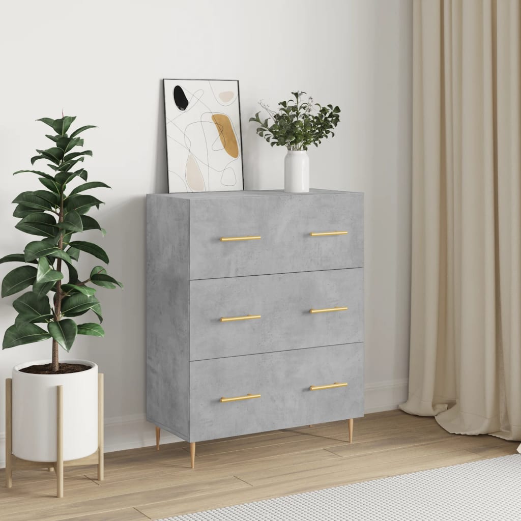 skænk 69,5x34x90 cm konstrueret træ betongrå