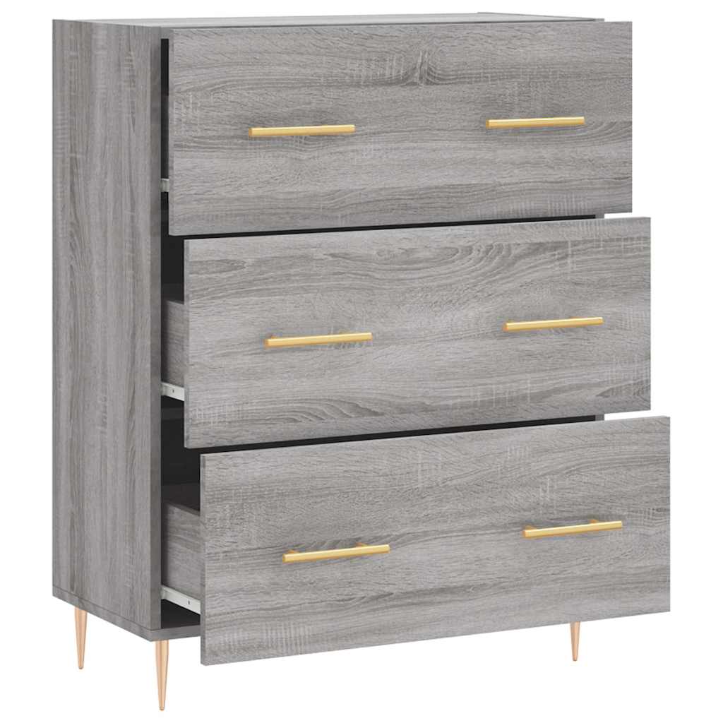 skænk 69,5x34x90 cm konstrueret træ grå sonoma-eg