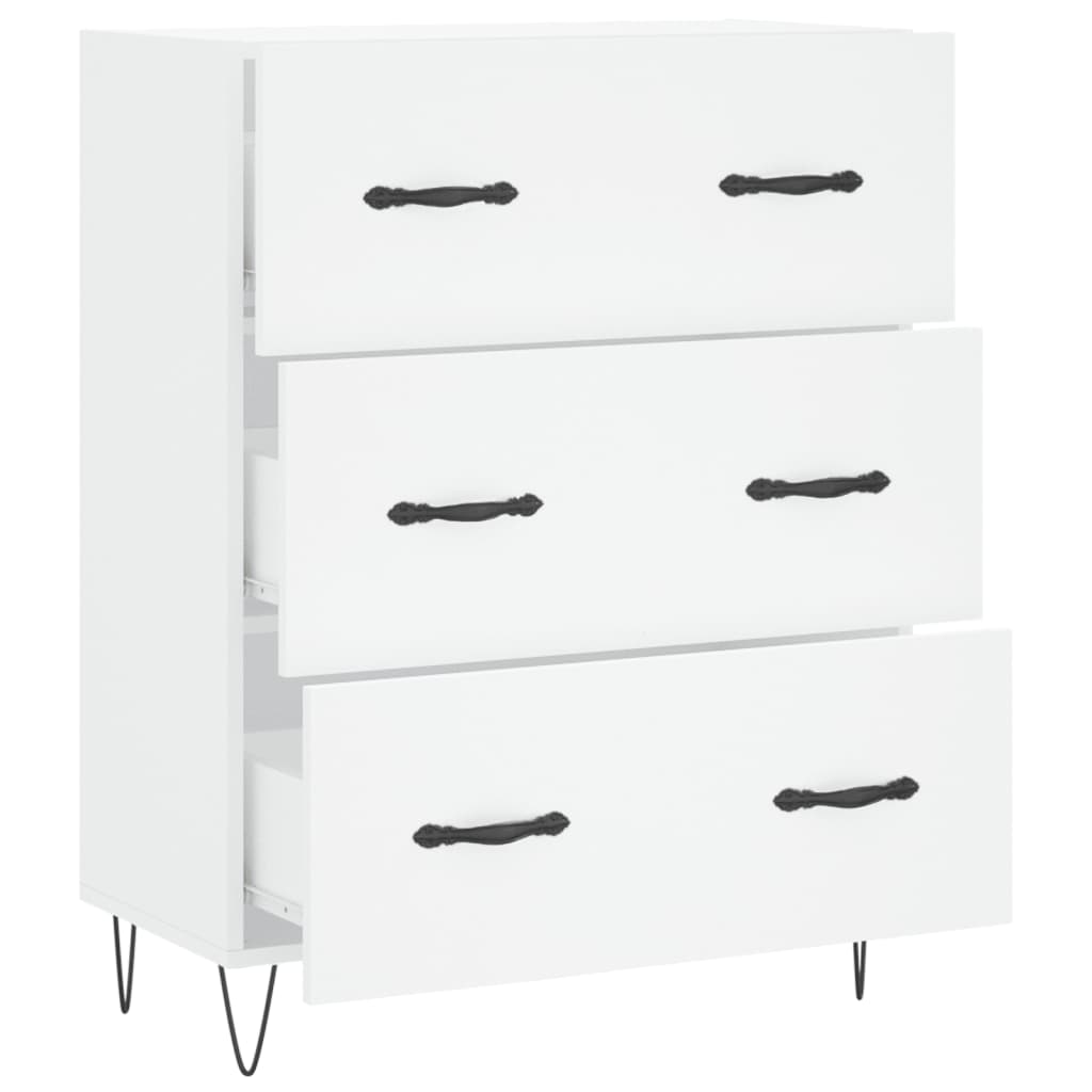 skænk 69,5x34x90 cm konstrueret træ hvid