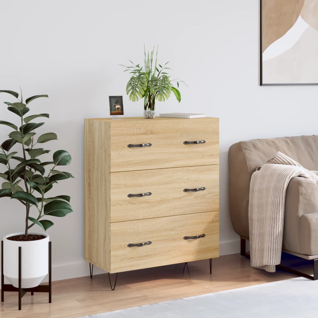 skænk 69,5x34x90 cm konstrueret træ sonoma-eg