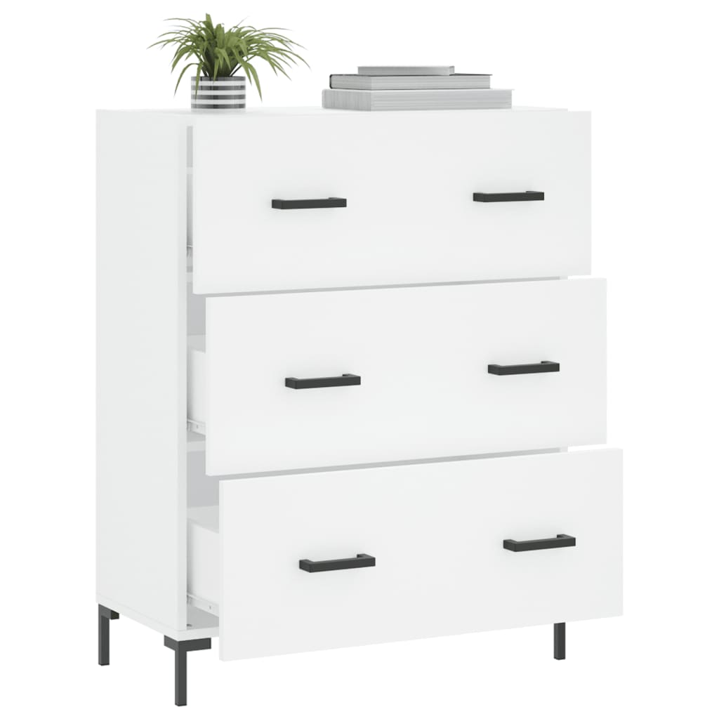 skænk 69,5x34x90 cm konstrueret træ hvid