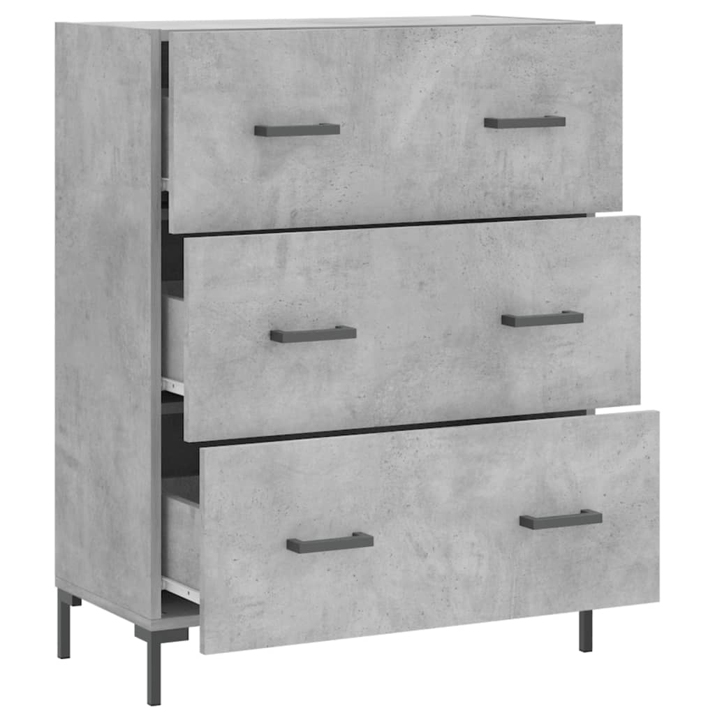 skænk 69,5x34x90 cm konstrueret træ betongrå