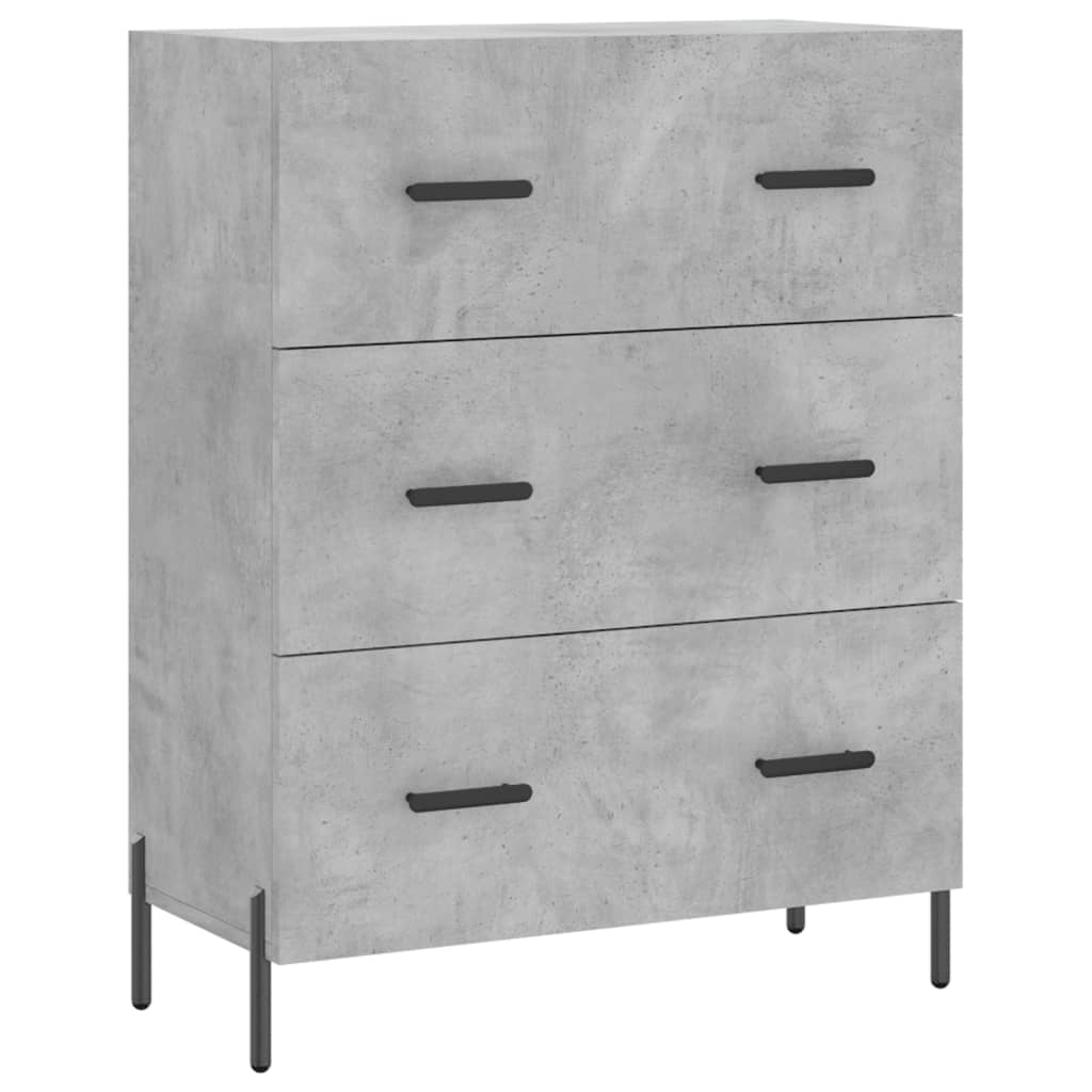 skænk 69,5x34x90 cm konstrueret træ betongrå
