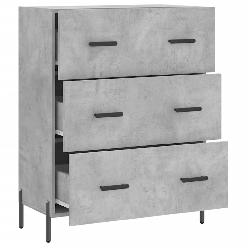 skænk 69,5x34x90 cm konstrueret træ betongrå