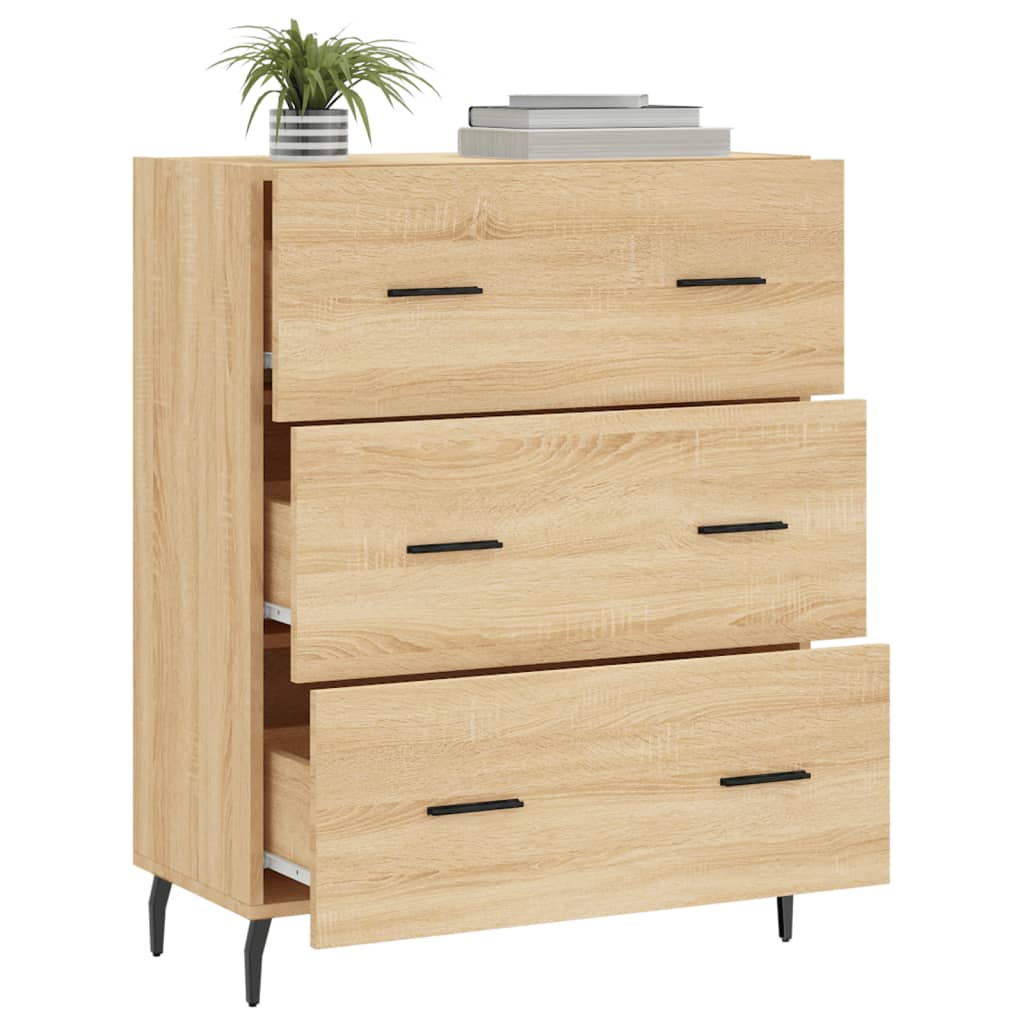 skænk 69,5x34x90 cm konstrueret træ sonoma-eg