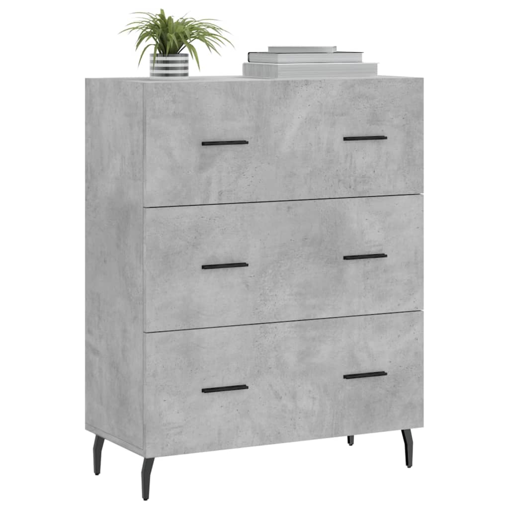 skænk 69,5x34x90 cm konstrueret træ betongrå