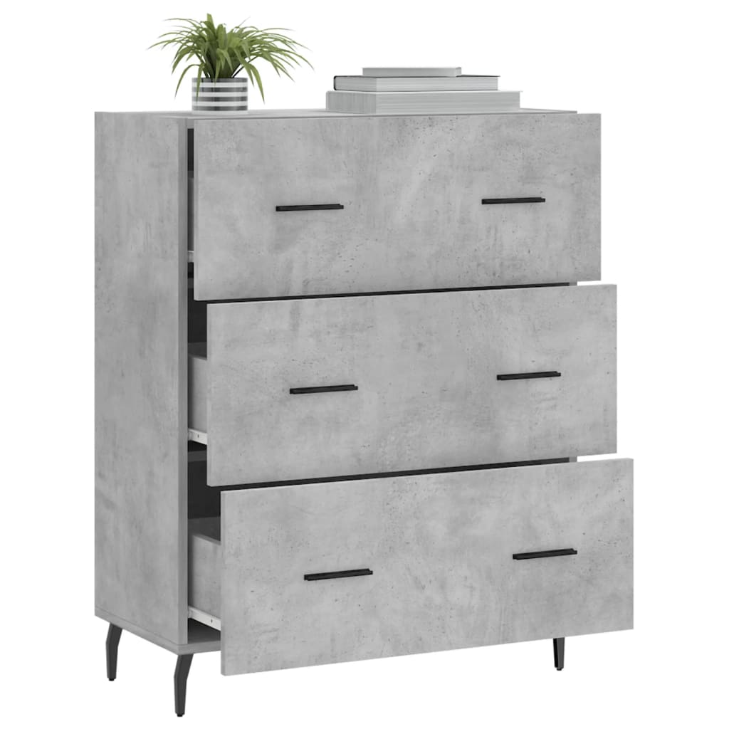skænk 69,5x34x90 cm konstrueret træ betongrå