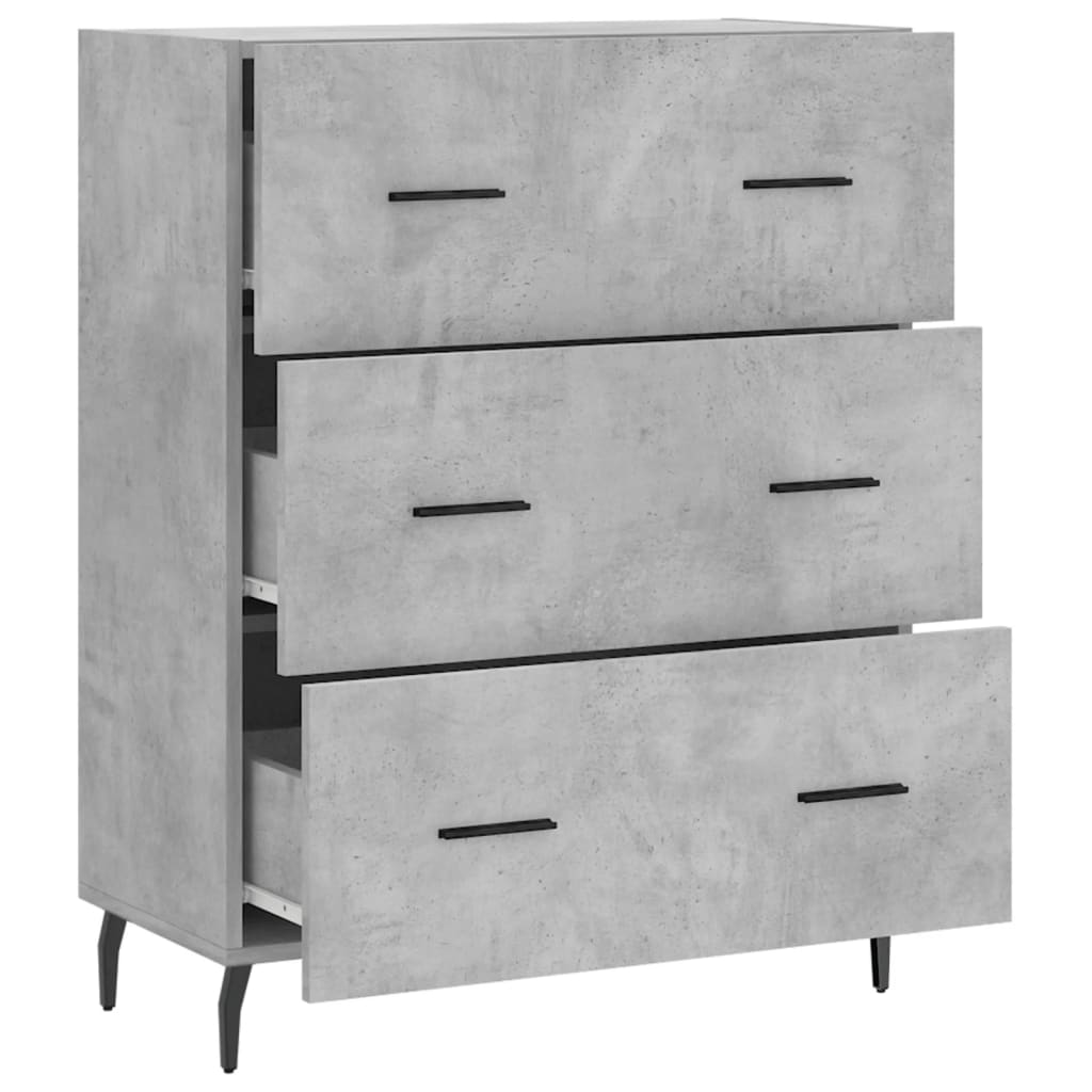 skænk 69,5x34x90 cm konstrueret træ betongrå