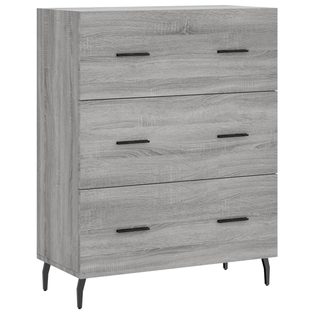 skænk 69,5x34x90 cm konstrueret træ grå sonoma-eg