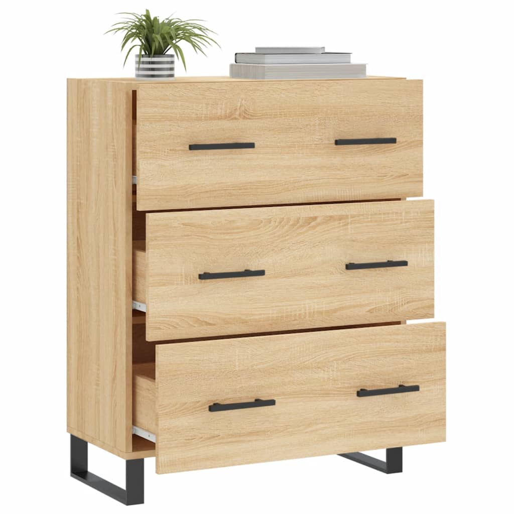 skænk 69,5x34x90 cm konstrueret træ sonoma-eg