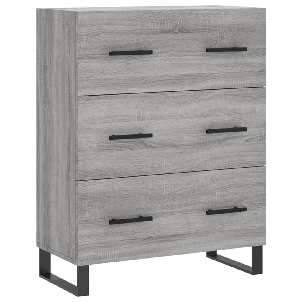 skænk 69,5x34x90 cm konstrueret træ grå sonoma-eg