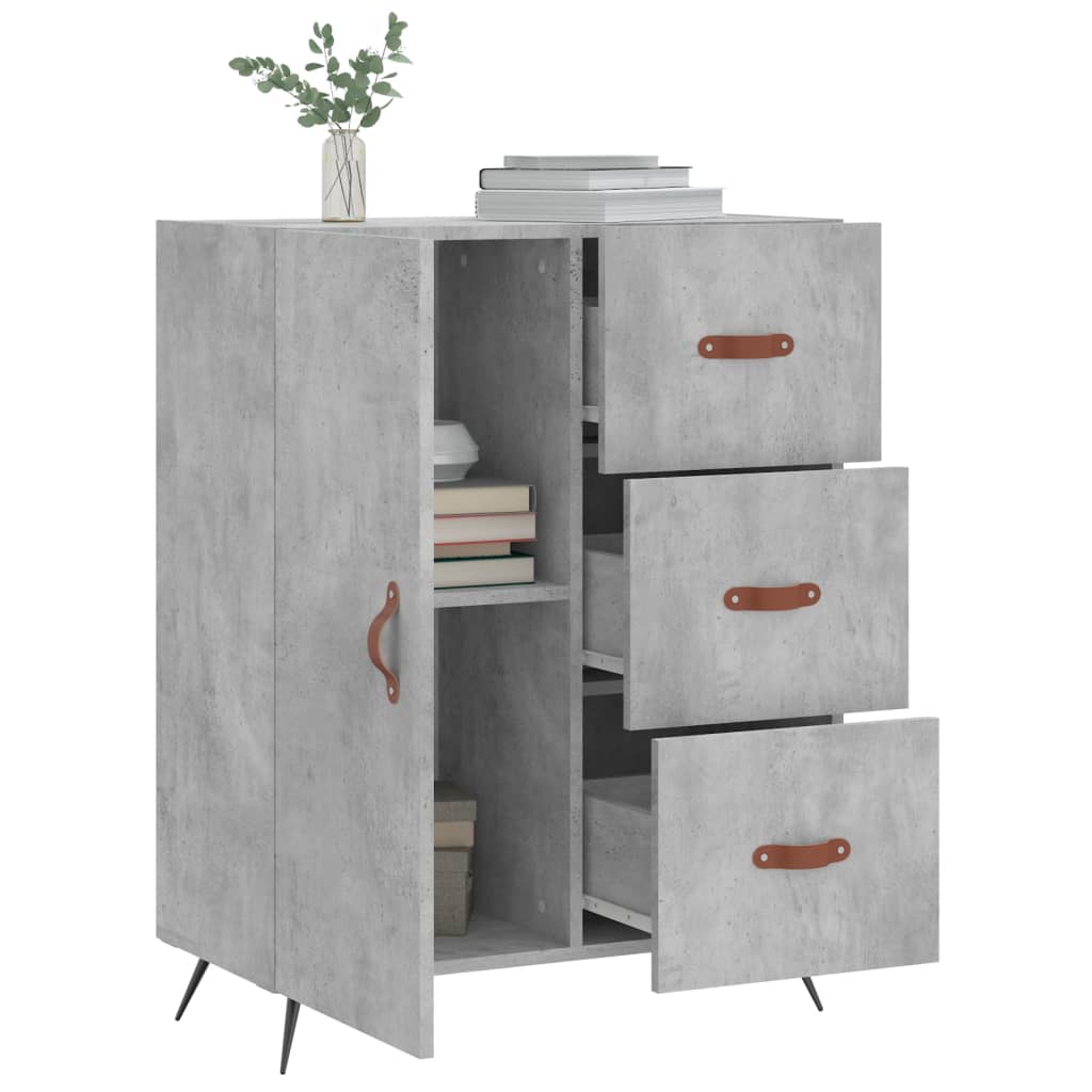 skænk 69,5x34x90 cm konstrueret træ betongrå