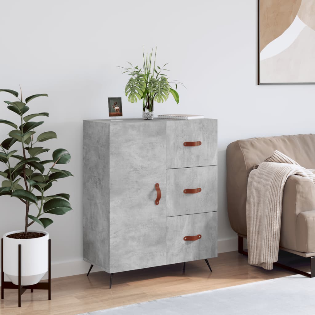 skænk 69,5x34x90 cm konstrueret træ betongrå